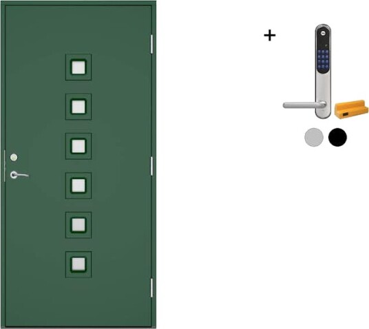 Ytterdør Swedoor Clever-Line+ Kvill med Yale Doorman Classic Home