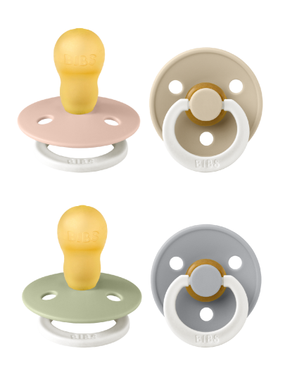 BIBS Pacifier Colour 2 PACK Blush /Vanilla GLOW & Sage/Cloud GLOW Size 3
