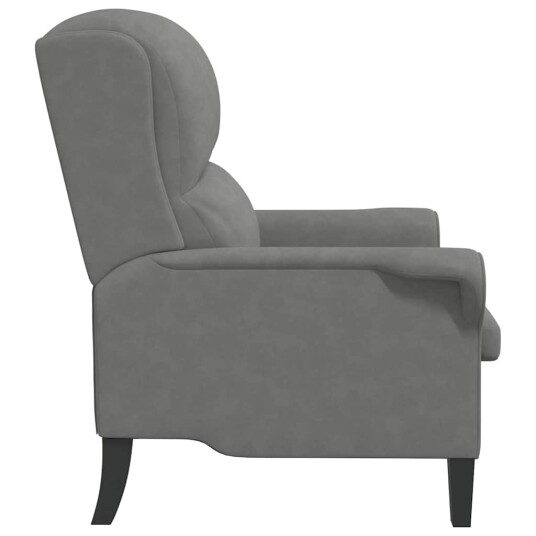 Mørk Grå Lenestol Mørk Grå Stoff og Tre Standard Ergonomisk