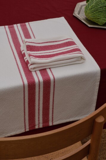 Jotex Kjøkkenhåndkle rød/naturhvit KLAUS 216854101136 Jotex Kjøkkenhåndkle rød/naturhvit KLAUS 216854101136