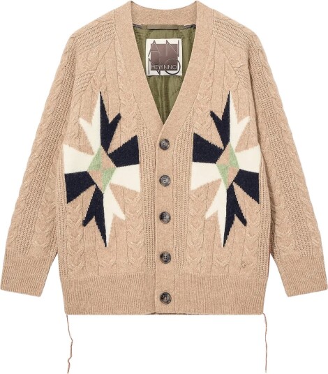 Heyanno Mmhrio Quilt Cardigan   Beige   L