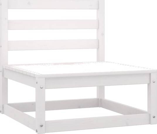 vidaXL Hagesofagruppe med puter 3 deler hvit heltre furu