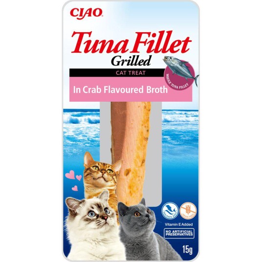 Kattinorge Ciao Churu Grillet Tunfisk i Krabbesaus - Kornfri Håndkuttede Fileter Kattinorge Ciao Churu Grillet Tunfisk i Krabbesaus - Kornfri Håndkuttede Fileter