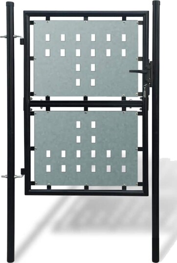 vidaXL Gjerdeport enkelt svart 100x175 cm vidaXL Gjerdeport enkelt svart 100x175 cm