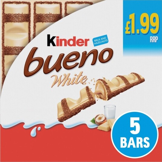5-Pack Kinder Bueno White Sjokolade 97,5 gram
