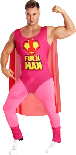Fiestas Guirca Superhelt Fuckman Kostyme Medium 86024