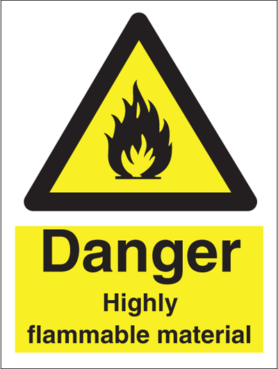 Jo Safety Danger Highly flammable material Self Adhesive Vinyl V NM 200 x 150 mm IMO 107071VNM Jo Safety Danger Highly flammable material Self Adhesive Vinyl V NM 200 x 150 mm IMO 107071VNM
