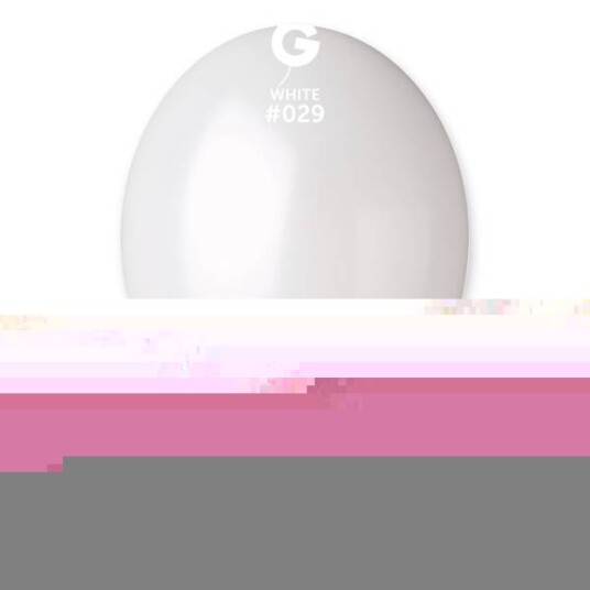 029 Gemar lateksballonger hvit metallisk 13cm 100stk