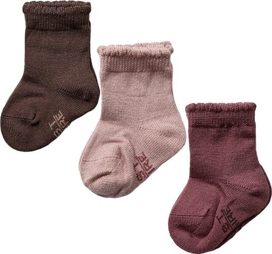 Hust & Claire Foty 3pk ull/bambus sokker til barn old rose (33 36) 33 36 Hust & Claire Foty 3pk ull/bambus sokker til barn old rose (33 36) 33 36