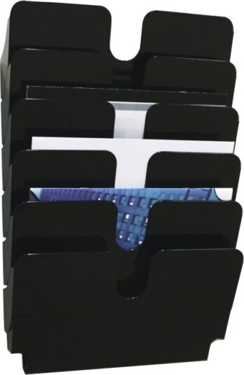 Durable Flexiplus Litteraturholder Veggmonterbar 6 Rom For A4 Svart