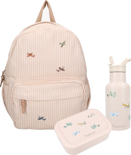 Kidzroom Ryggsekk Flaske & Matboks Nostalgia Beige