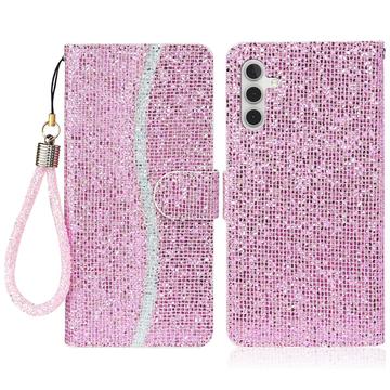 Samsung Galaxy A16 Stilig glitter lommebokveske   Rosa
