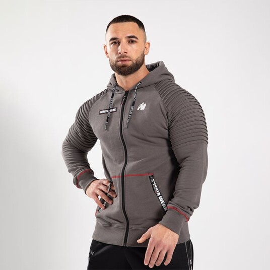 Gorilla Wear Georgia Zipped Hoodie Grey Grå XXX large