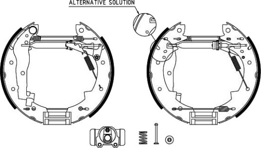 Bremsesett, trommebremse HELLA 8DB 355 004-251