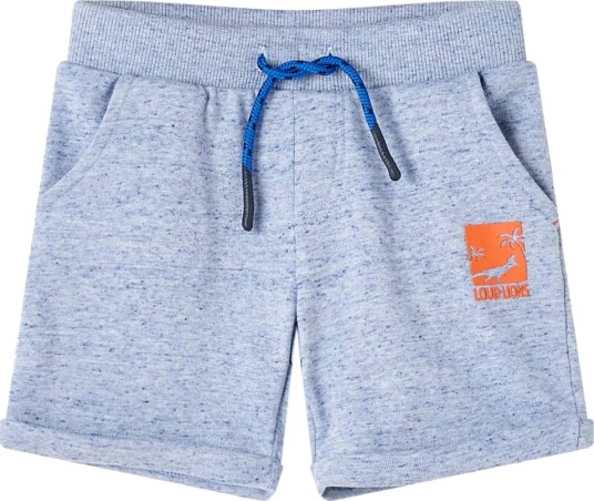 Barneshorts med snor blå melert 128