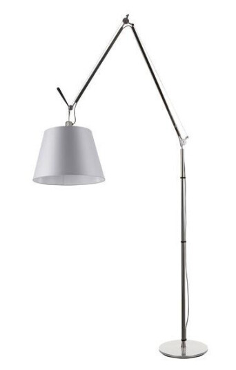 Artemide Tolomeo Mega Gulvlampe Satin 36 cm Skjerm m. Lysdemper