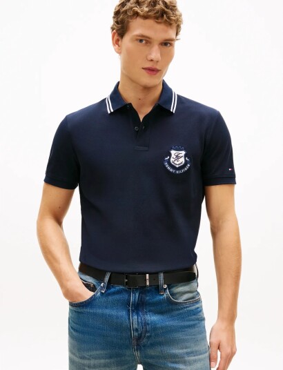 Tommy Hilfiger Pique Badge Reg Polo Navy S