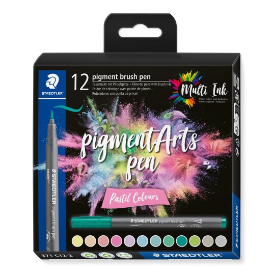 Staedtler Brush Pen Pigment Pastel, 12 Stk 371 C12-2 Staedtler Brush Pen Pigment Pastel, 12 Stk 371 C12-2