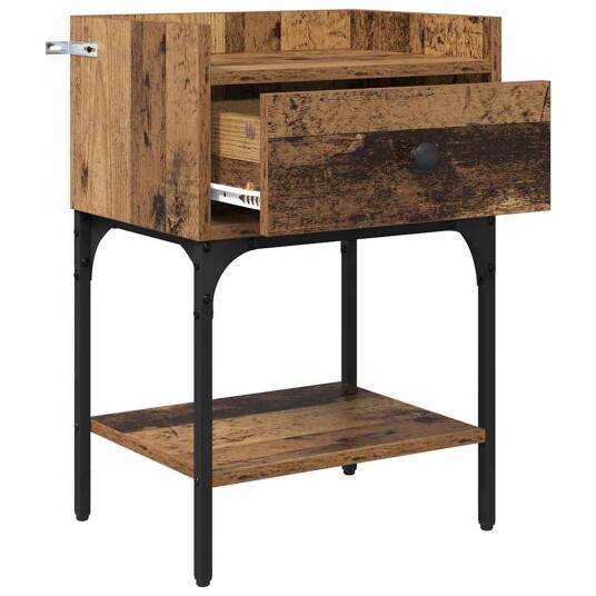 Nattbord 2 pcs Gammelt tre 40 x 29 x 60 cm Konstruert tre