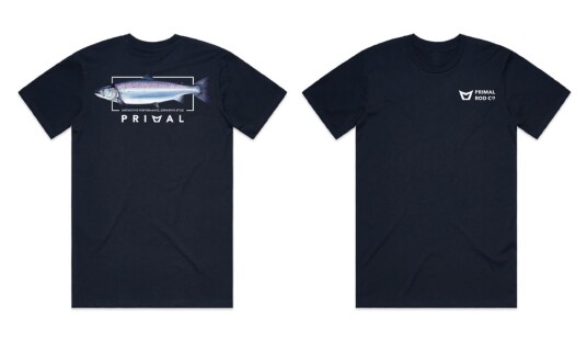Primal Rod Co Artist Tee Salmon Navy Primal Rod Co Artist Tee Salmon Navy