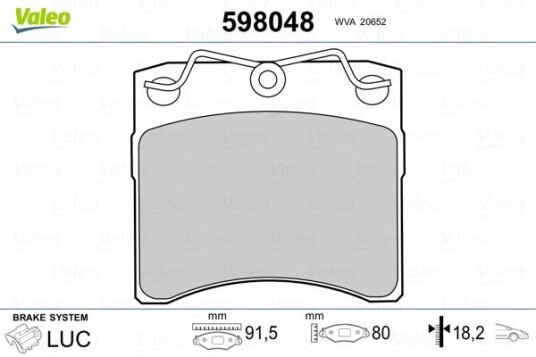 Bremseklosser VALEO 598048