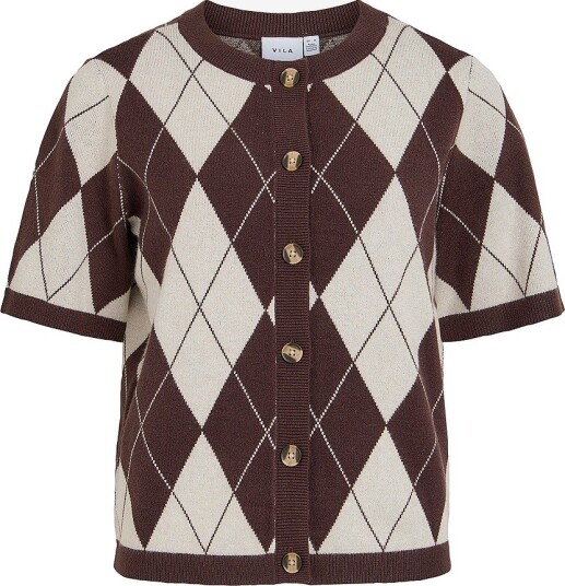 Vila Kardigan Vitif O Neck 2/4 Knit Cardigan Brun