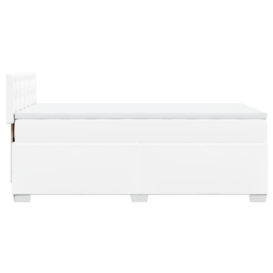 Seng med madrass boksfjær hvit 90x200 cm kunstlær 8721102709876