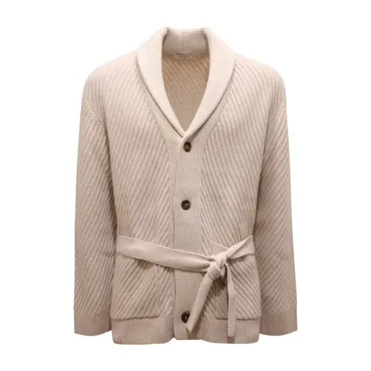 Paolo Pecora Herre Strikkevarer Beige L, Paolo Pecora Herre Strikkevarer Beige L,