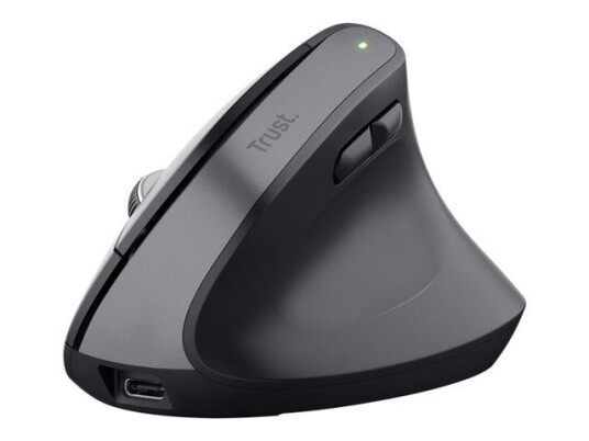 Trust Bayo+ Wireless Multidevice - Ergonomisk mus - Optisk - 6 knapper - Svart