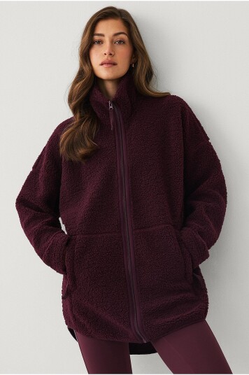 Ellos STUDIO Pilejakke Full Zip Pile Core Rød