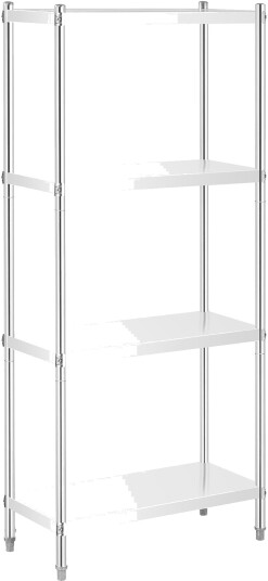 Oppbevaringshylle av rustfritt stål 80x40x180 cm LxBxH cm Royal Catering 200 kg RCER 8040 Oppbevaringshylle av rustfritt stål 80x40x180 cm LxBxH cm Royal Catering 200 kg RCER 8040