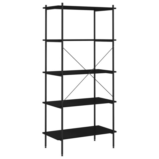 vidaXL 5-etasjers hylleenhet svart 80x40x163 cm vidaXL 5-etasjers hylleenhet svart 80x40x163 cm