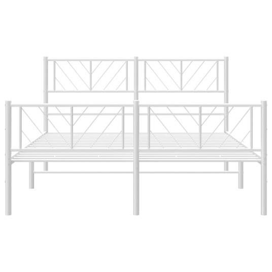 vidaXL Sengeramme i metall med hode- og fotgavl hvit 160x200 cm 8721012190283
