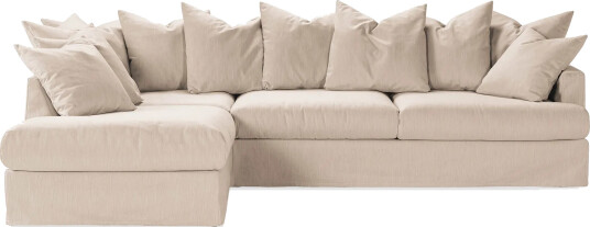 Menard 4 seters Venstrevendt Dyp L formet Sjeselongsofa i Stoff Beige Menard 4 seters Venstrevendt Dyp L formet Sjeselongsofa i Stoff Beige
