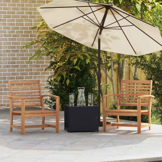 Hagestoler 2 pcs Naturlig 60 x 65 x 76.5 cm Heltre teak