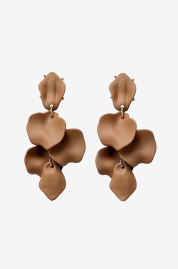 BOW19 Details   Øreringer Leaf Earrings Matt   Brun