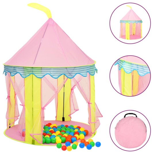 vidaXL Leketelt med 250 baller rosa 100x100x127 cm vidaXL Leketelt med 250 baller rosa 100x100x127 cm
