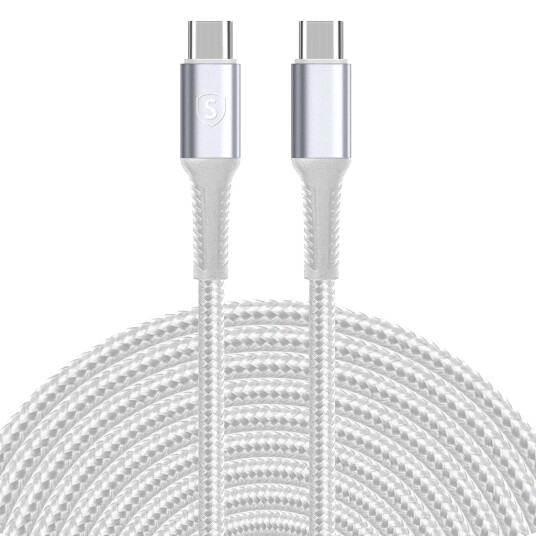 SiGN USB-C til USB-C ladekabel 60W/3A, 5m - Hvit