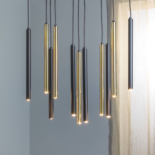 Eko-Light Hengelampe Monza svart/gull 11 lyskilder