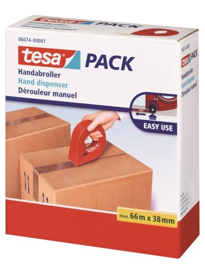 tesa Hand dispenser for packaging tape 38mm Rød tesa Hand dispenser for packaging tape 38mm Rød
