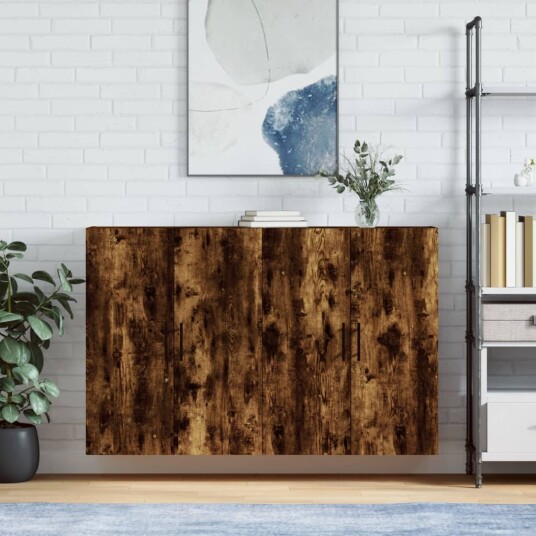 Veggskap 2 stk røkt eik 69,5x34x90 cm 8720845408978