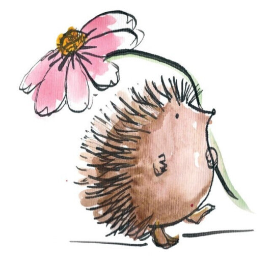 Kort Playing In The Pud Hedgehog Flower