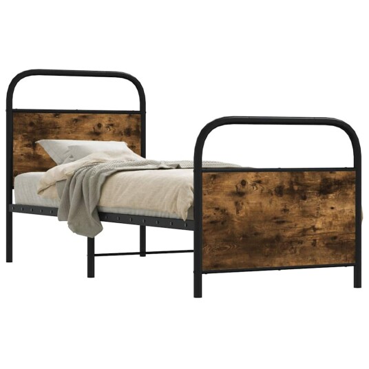 Sengeramme uten madrass røkt eik 75x190 cm konstruert tre 8721158563118