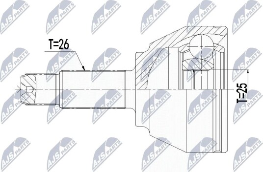 Nty Drivknute drivaksel NTY NPZ BM 018