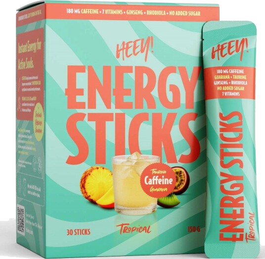 Heey! Energy Sticks Caffeine + Guarana Zesty TropicaL 30 stk