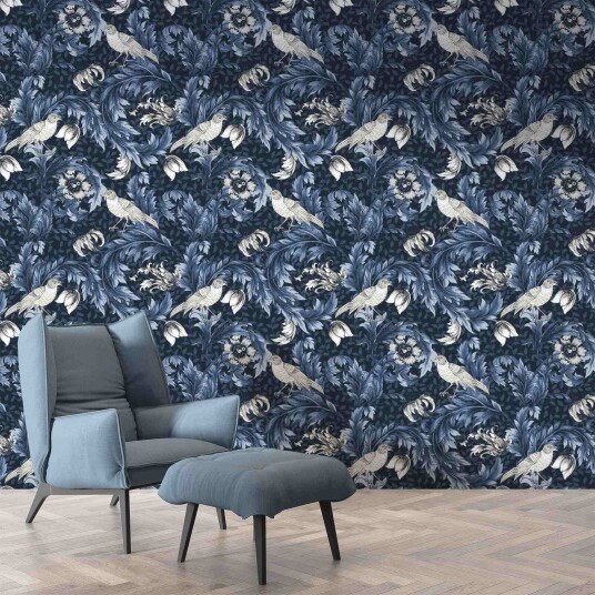 Namly Design Tapet Blå Fuglehage WPPRSS2271609261
