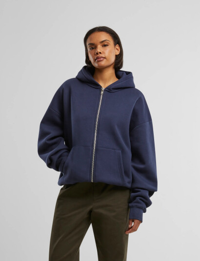 Prohibited Oversized Zip-Hoodie - Navy - M Prohibited Oversized Zip-Hoodie - Navy - M