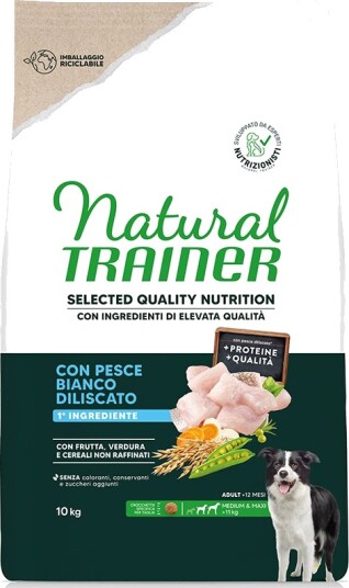 Natural Trainer Tørrfôr Adult Selected Quality Nutrition Medium & Maxi Sparepakke Hvitfisk 2 X 10 kg
