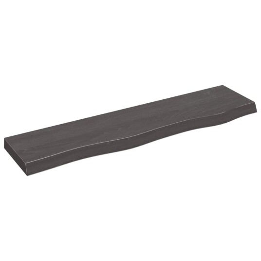vidaXL Vegghylle m?rkegr? 80x20x4 cm behandlet heltre eik