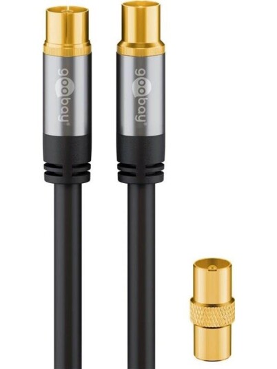 Goobay 135 dB Antennekabel 2m Firedobbelt-Skjermet Svart
